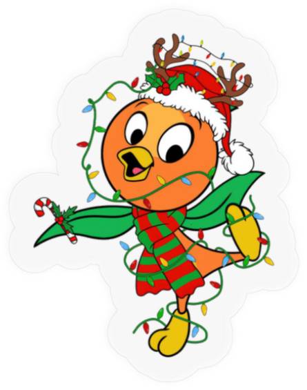 Disney Orange Bird Santa Costume Christmas Lights Stickers