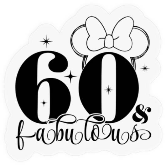60th Birthday Stickers, Disney Birthday Stickers, Custom Birthday Stickers