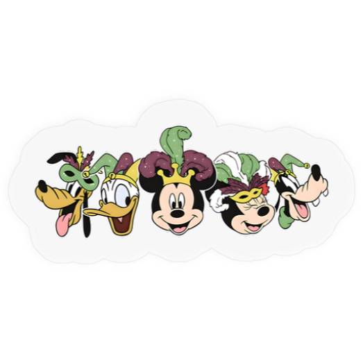 Disney Mardi Gras Stickers, Disney Character Stickers