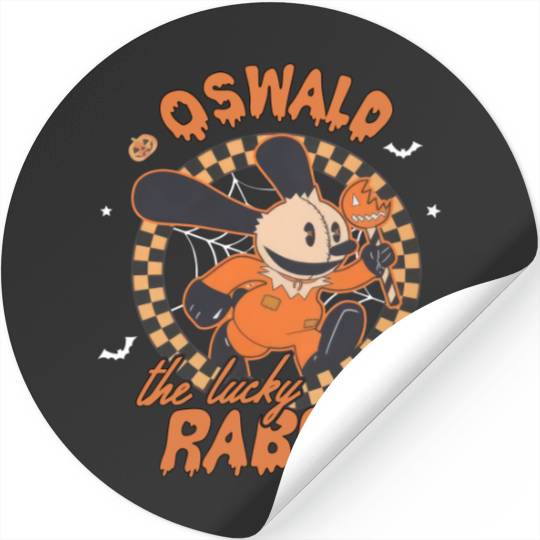 Retro Disney Oswald The Lucky Rabbit Halloween Stickers, Spooky Season Stickers