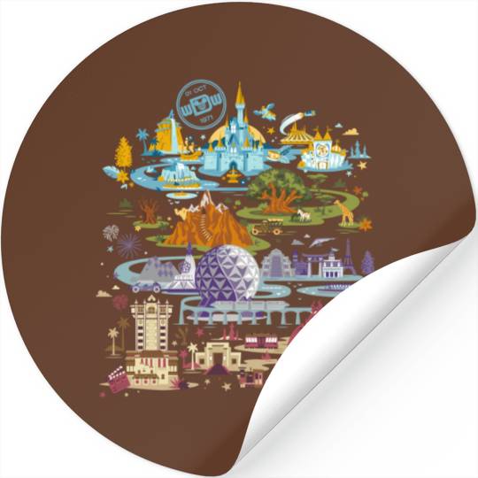Vintage Disney Epcot Stickers, Epcot 1982 Stickers