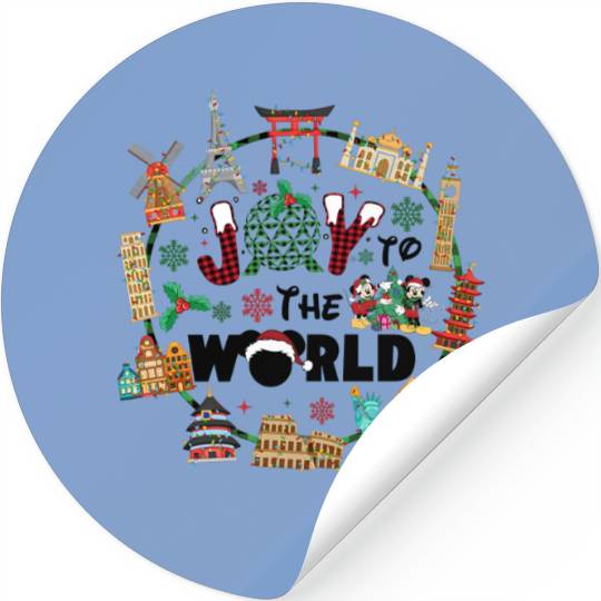 Epcot Christmas Stickers, Joy to the World, Disney Christmas
