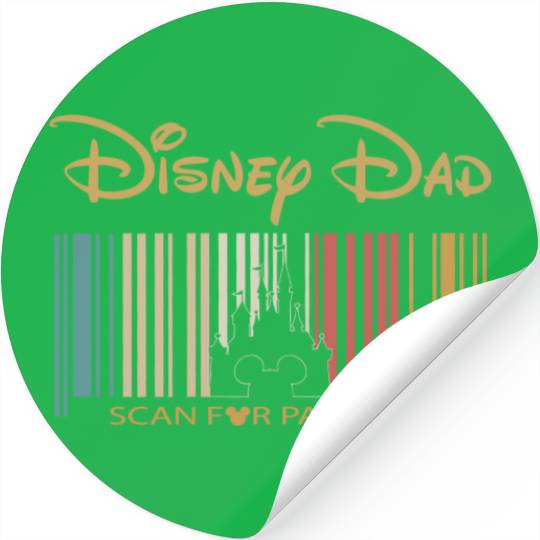 Disney Dad Scan For Payment Stickers, Barcode Disney Castle Sticker