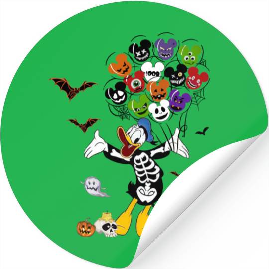Disney Skeleton Balloon Stickers, Disney Halloween Matching Stickers