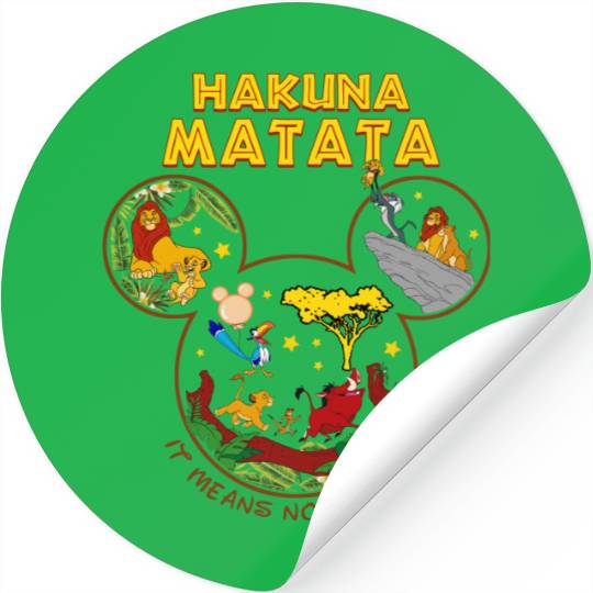 Hakuna Matata It Means No Worries Disney Sticker, Disney Lion King Stickers