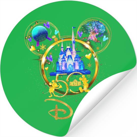 Walt Magic World 50th Anniversary Disneyworld Matching Family Stickers, Magic Kingdom Custom Stickers