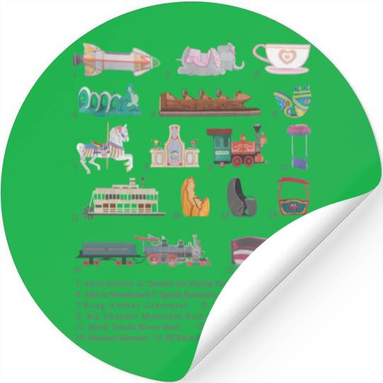 Disneyland Attraction Vehicles Stickers