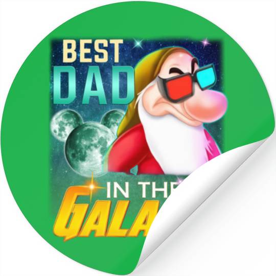 Grumpy Dwarf Best Disney Dad In Galaxy Stickers