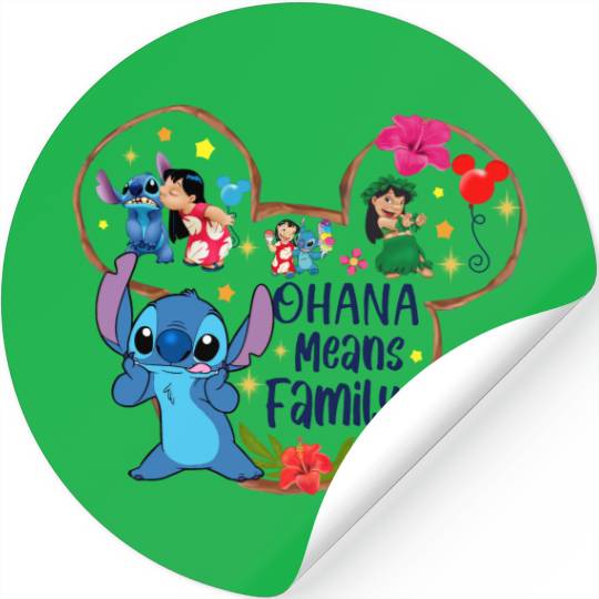 Disney Lilo And Stitch Stickers, Ohana Means Family Stickers, Disney Stitch Family Matching Stickers