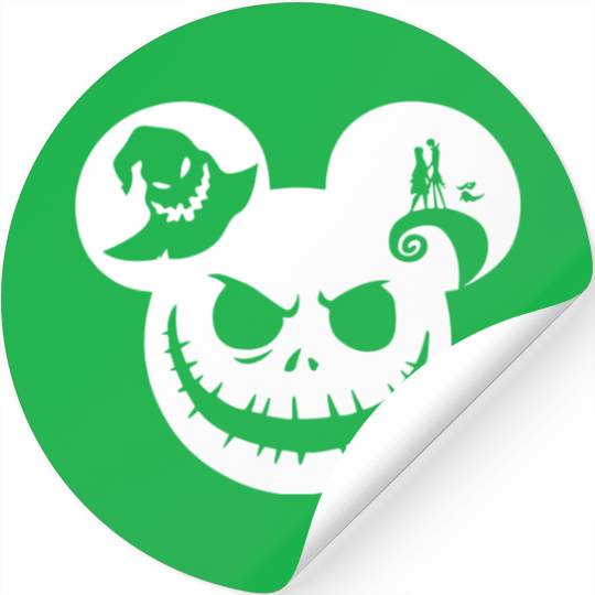 Disney Halloween Stickers, Jack Skellington Mickey Head