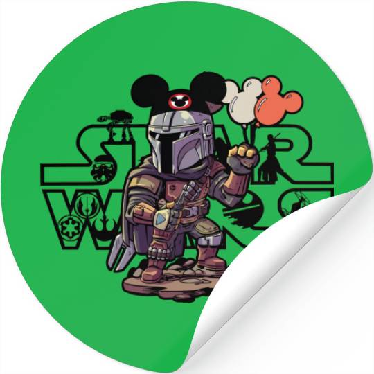 Mickey Star Wars Balloon  Stickers, Disney Star wars Stickers