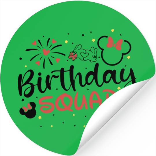 Birthday Squad Stickers Mickey Mouse Stickers, Disney Squad Sticker, 2021 Disney Stickers, Matching Disney Family Stickers, Minnie mouse Brithday Girl
