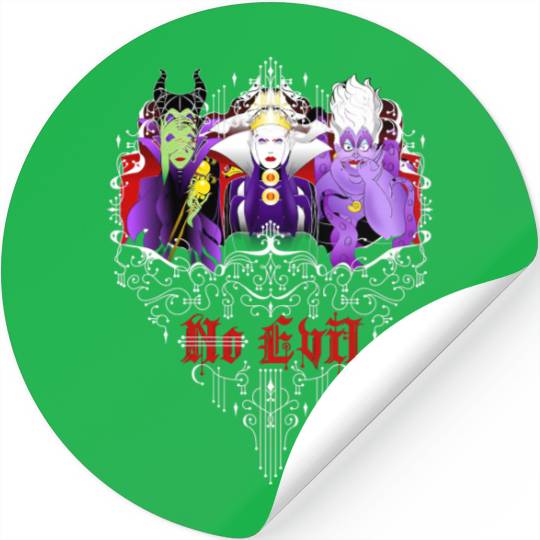The Evil Disney characters Stickers, Maleficent Evil queen Ursula