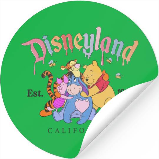 Winnie The Pooh Stickers Crewneck, Pooh and Friends Sweater, Disneyland Winnie The Pooh Stickers
