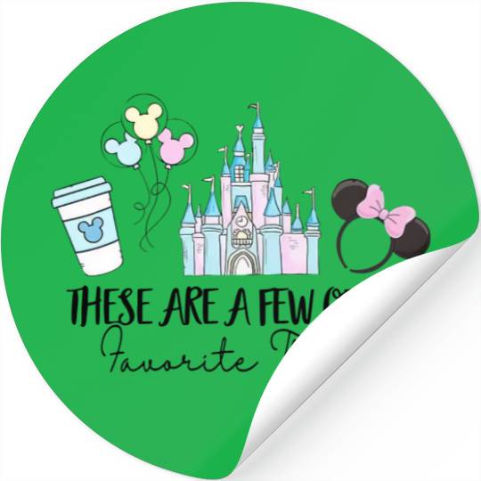 Disneyland Stickers, These are a few of my favorite things, Disney Castle Stickers, Disney Snacks Stickers