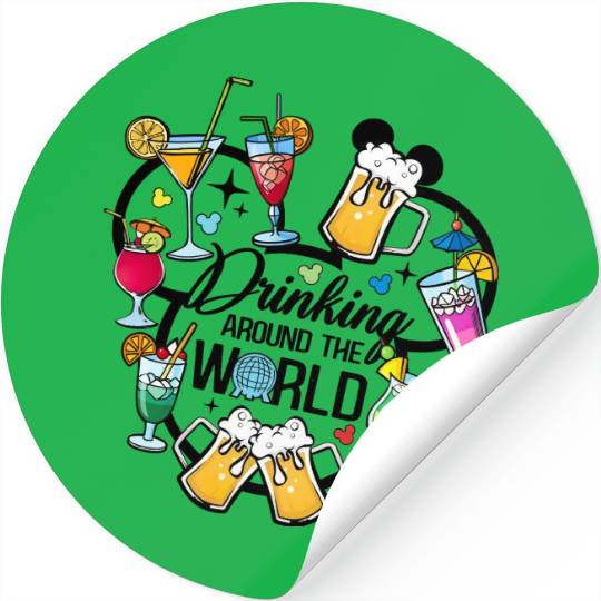 Drinking Around The World, Snacking around the world, Epcot Disney Stickers, Disney Family Stickers, Disney Trip Stickers