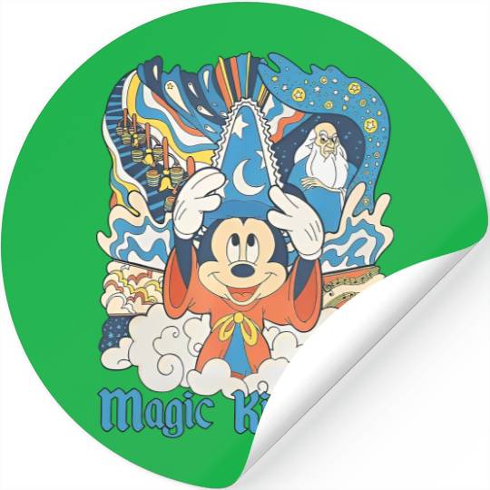 Disney Fantasia Sorcerer Mickey Mouse Stickers, Magic Wizard Stickers