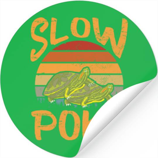 Vintage Slow Poke a Turtle Lovers Stickers