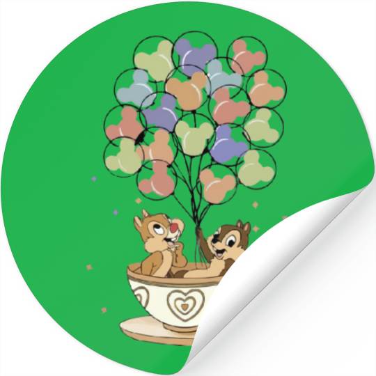Disney Chip And Dale Teacup Balloons Stickers, Double Trouble Stickers
