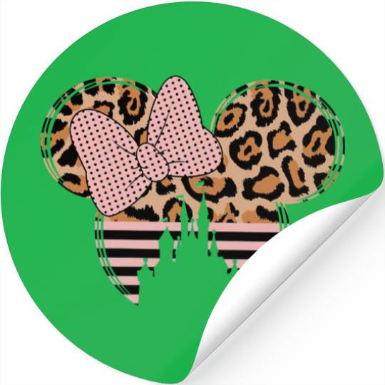 Disney Leopard Minnie Mouse Stickers, Disney Castle Stickers
