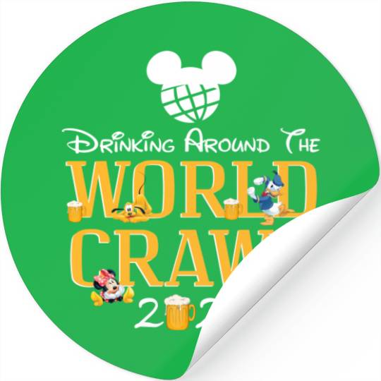 Drinking Around The World Crawl 2023 Stickers/Epcot Center Stickers/Drinking Around The World/Disney Trip Stickers/Mickey Drinking Disney O-07022323