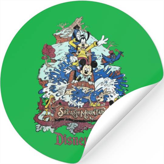 Retro Disneyland Splash Mountain Stickers, Mickey and Friends Stickers, Disney Trip Stickers