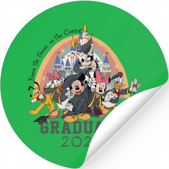 From the tassel to the castle Graduate 2023 Stickers, Disney Graduation Mickey & friends Happy Grad Stickers
