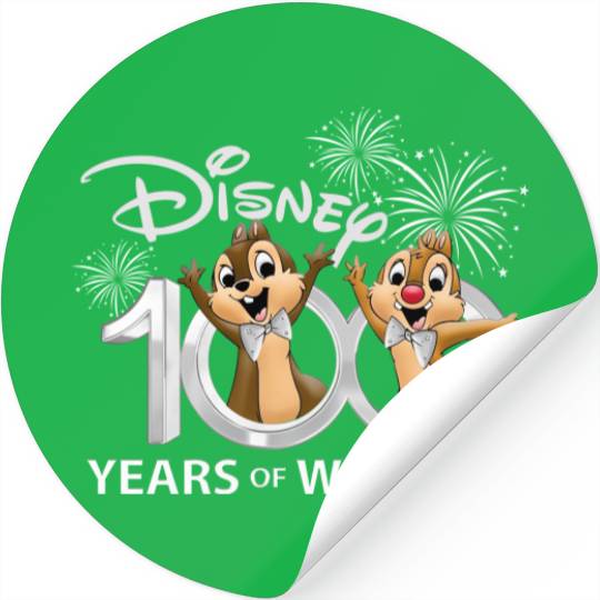 Chip and Dale Disney 100th Anniversary Stickers, Disney 100 Years Of Wonder Stickers