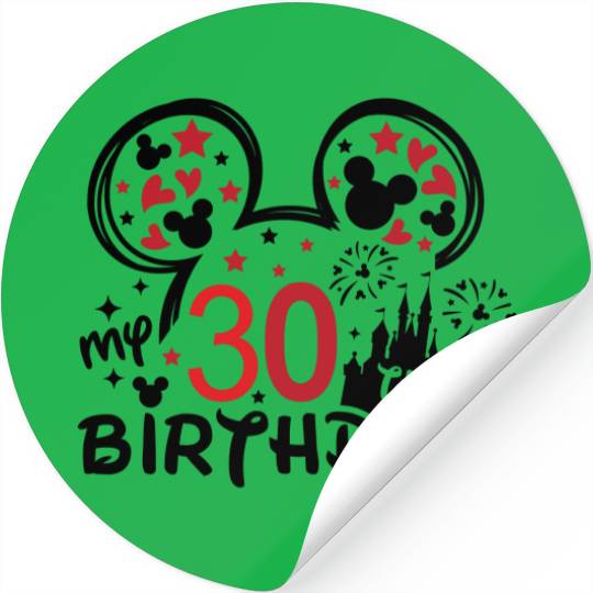 30th Birthday Stickers, Disney Squad, Minnie Mickey Birthday Squad Stickers