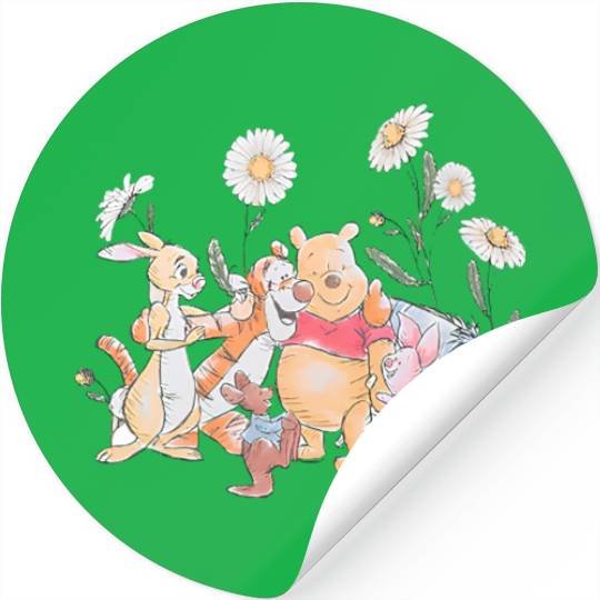 Winnie The Pooh Disney Comfort Color Stickers, Retro Winnie The Pooh Stickers