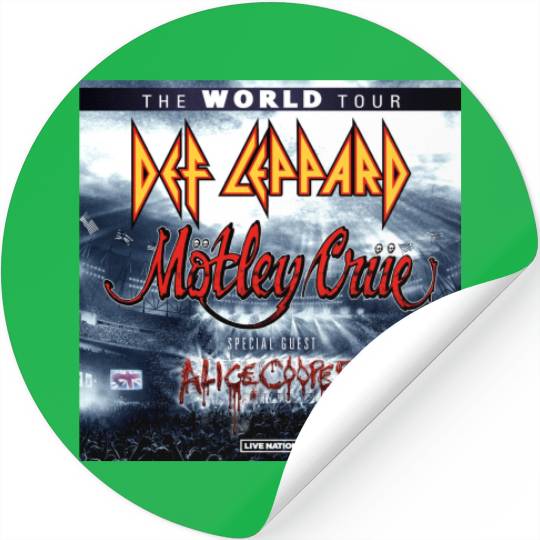 Def Leppard Motley Crue Tour 2023 Stickers, Wourld Tour 2023 Stickers