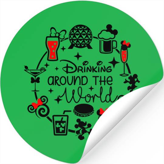Drinking Around The World Disney Stickers, Funny Disney Stickers, Disney Family Stickers