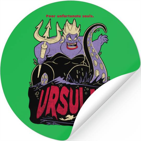 Retro 90s Disney The Little Mermaid Villains Ursula Potrait Graphic Stickers