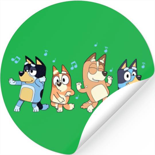 Dancing BlueyDad Family Stickers, BlueyDad Birthday Stickers,