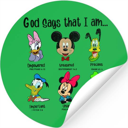 God Says I Am Mickey Stickers, Mickey And Friends Stickers, Disney Stickers