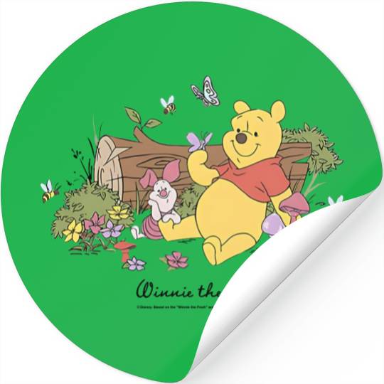 Disney Winnie The Pooh Piglet And Pooh Floral Butterfly Stickers