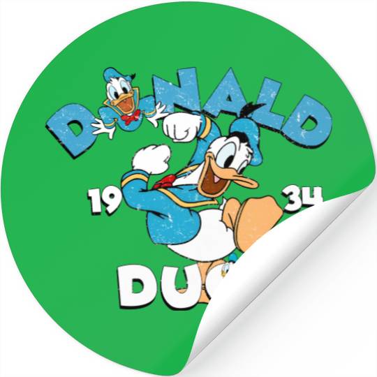 Retro Donald Duck Stickers, Duck Trip Stickers, Donald Duck est 1934 Stickers, Disney Vacation Stickers, Comfort Color Stickers