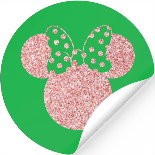 Disney Stickers, Disney Ear Stickers, Glitter Rose Gold Minnie