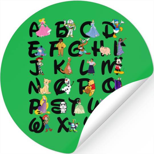 Disney Alphabet Characters Stickers, Disney Characters, Disney Teacher Stickers