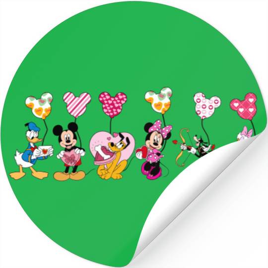 Mickey Friends Balloon Stickers, Disney Friends Stickers, Disney Family Stickers
