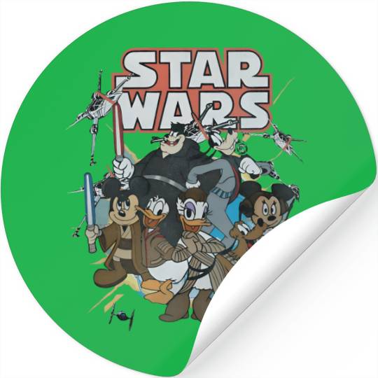 Retro Disney Star Wars Stickers, Mickey Star Wars, Star Wars Disney Characters