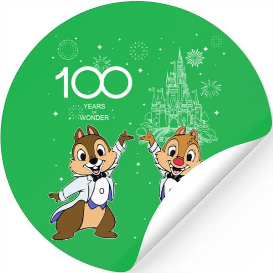 Disney Chip And Dale Couple Characters Stickers, 100 Years of Wonder Stickers