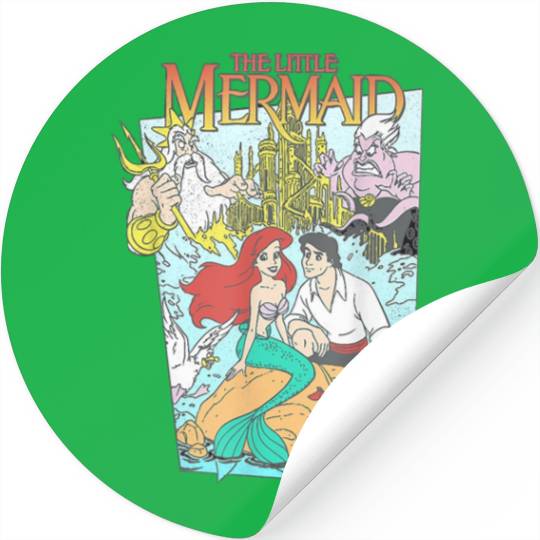 Disney The Little Mermaid Vintage Cover Graphic Stickers, Retro 90s Disney Little Mermaid Stickers