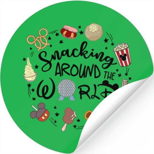 Snacking Around The World Stickers, Disney Snacks Stickers
