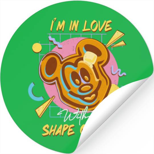 Mickey Mouse Waffle Disney Snacks I'm In Love With The Shape Of You  Stickers
