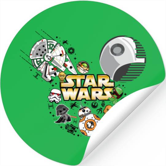 Star Wars Mickey Mouse Stickers, Mickey head star wars Stickers, Disney Family Stickers