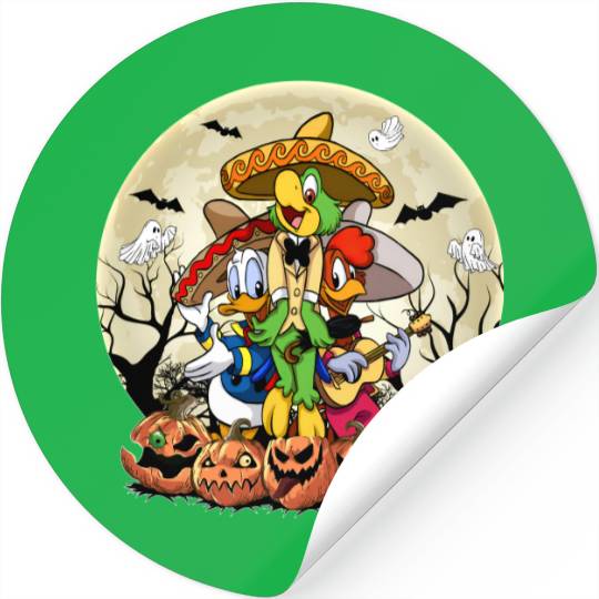 Retro Disney Three Caballeros Halloween Stickers, WDW Halloween Party Matching Family Stickers