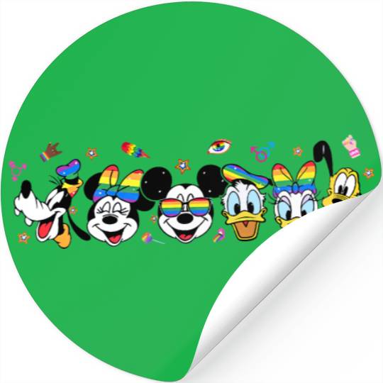 Disney Pride 2023 Stickers, Rainbow Mickey