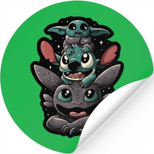 Disney Stitch and Toothless Stickers