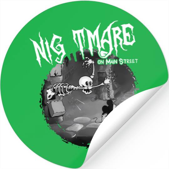 Vintage Disney Halloween Nightmare on Main Street Stickers, The Haunted Mansion Stickers, Mickey and Skeleton Disneyland Halloween Stickers